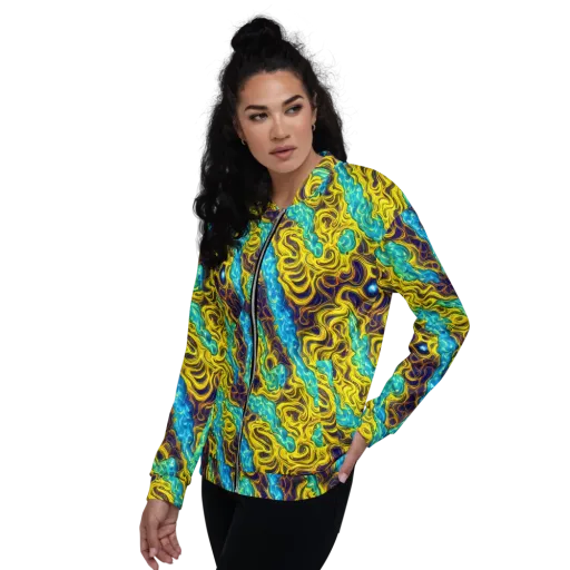 Liquid Gold Rush on a Bomber Jacket