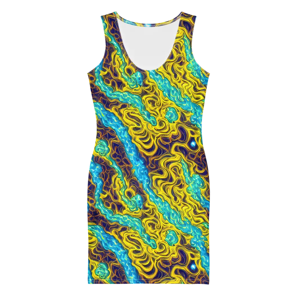 Liquid Gold Rush on Bodycon Dress — Front