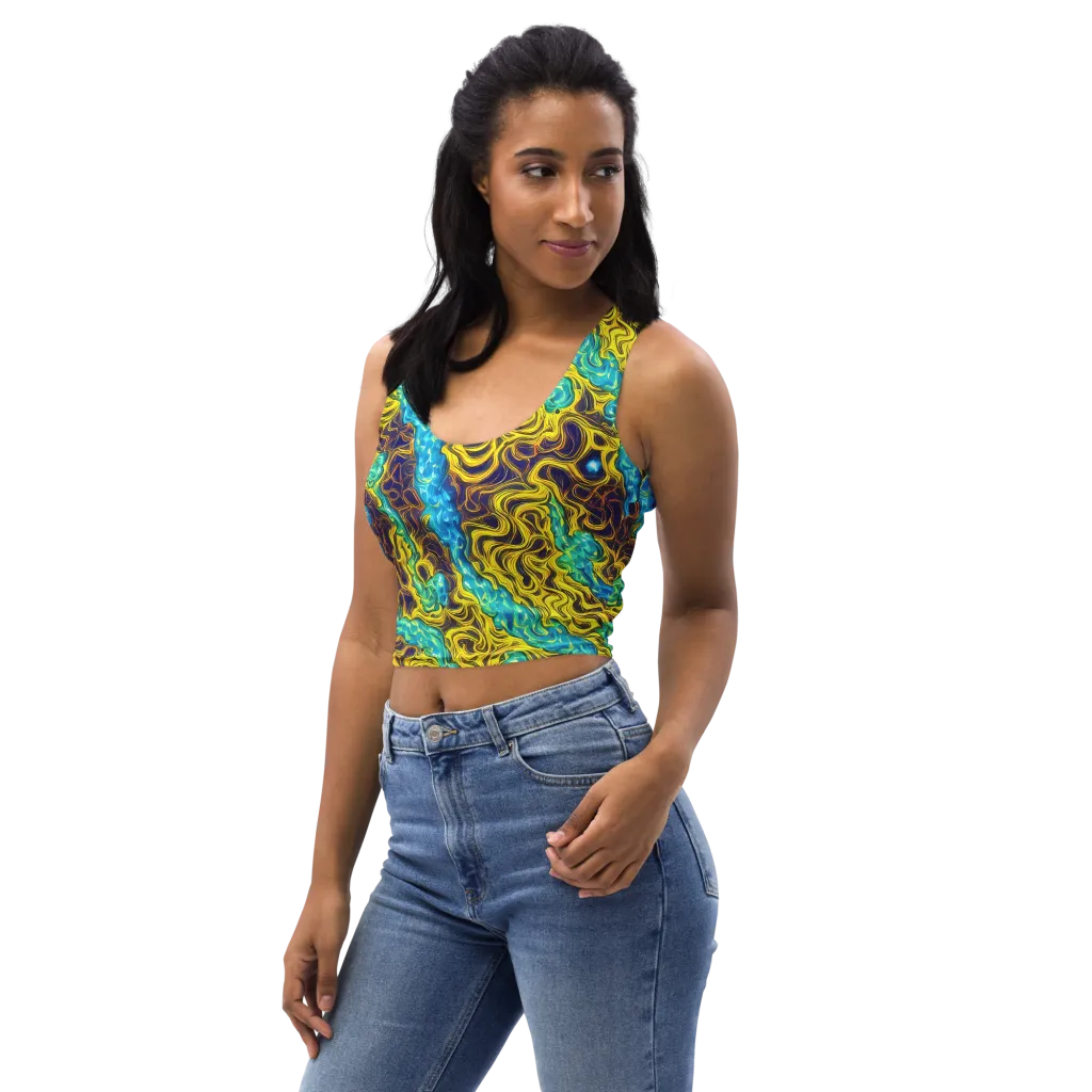 Liquid Gold Rush on Crop Top — Left Front