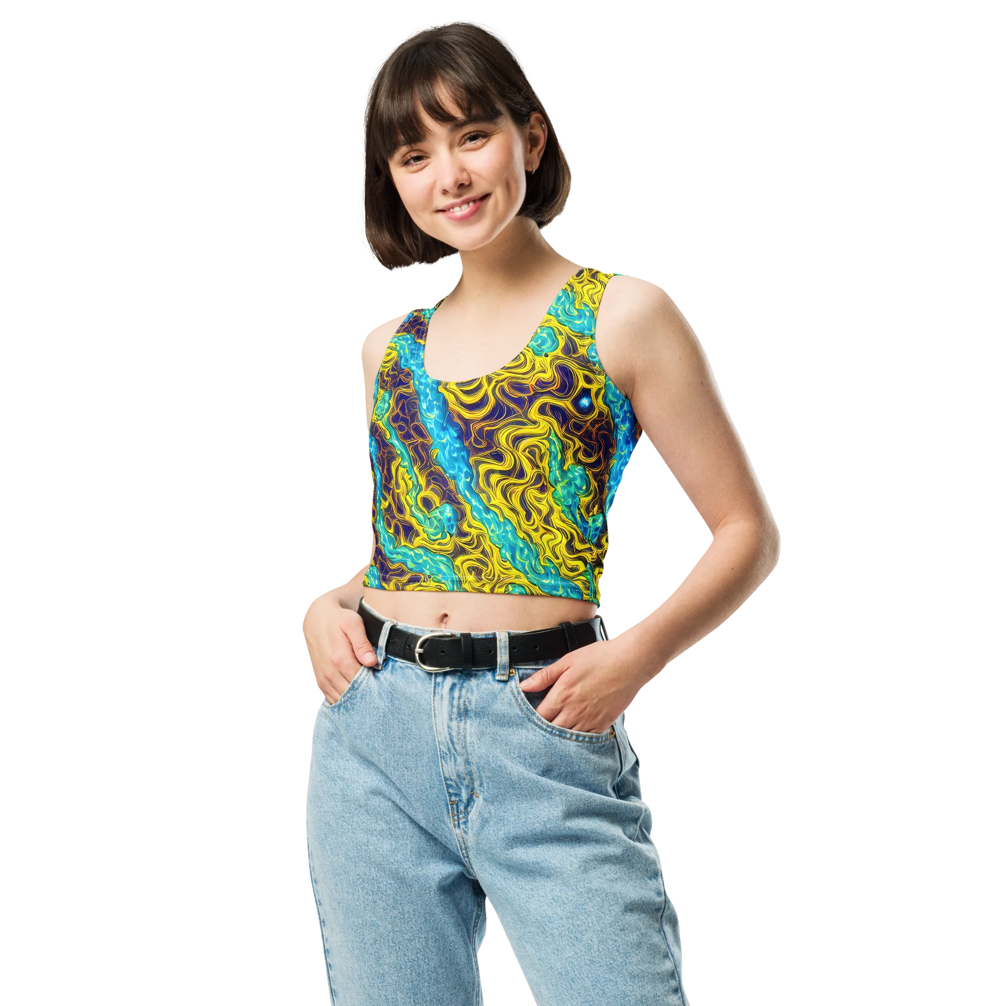 Liquid Gold Rush on Crop Top — Front