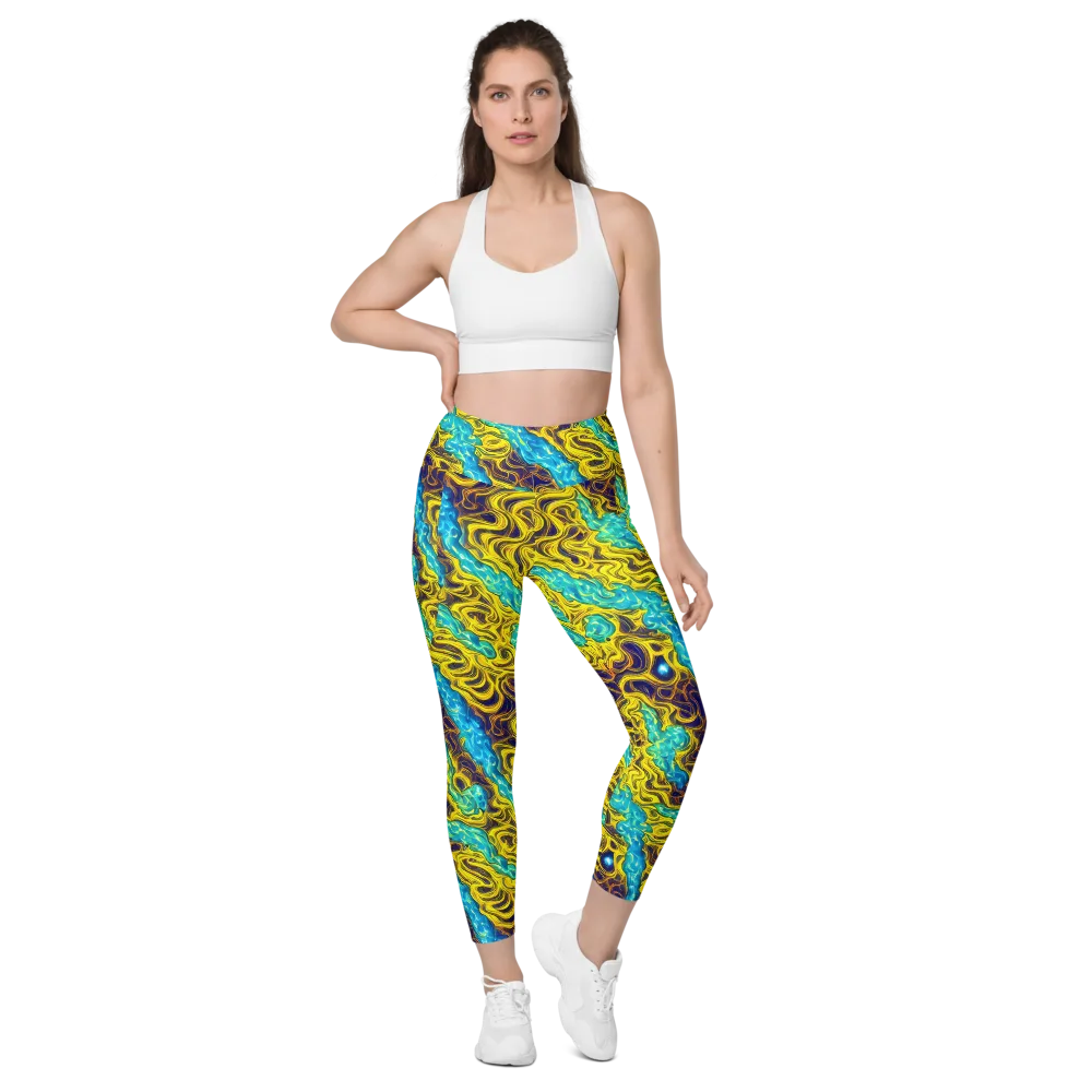 Liquid Gold Rush on Leggings with Pockets — Front