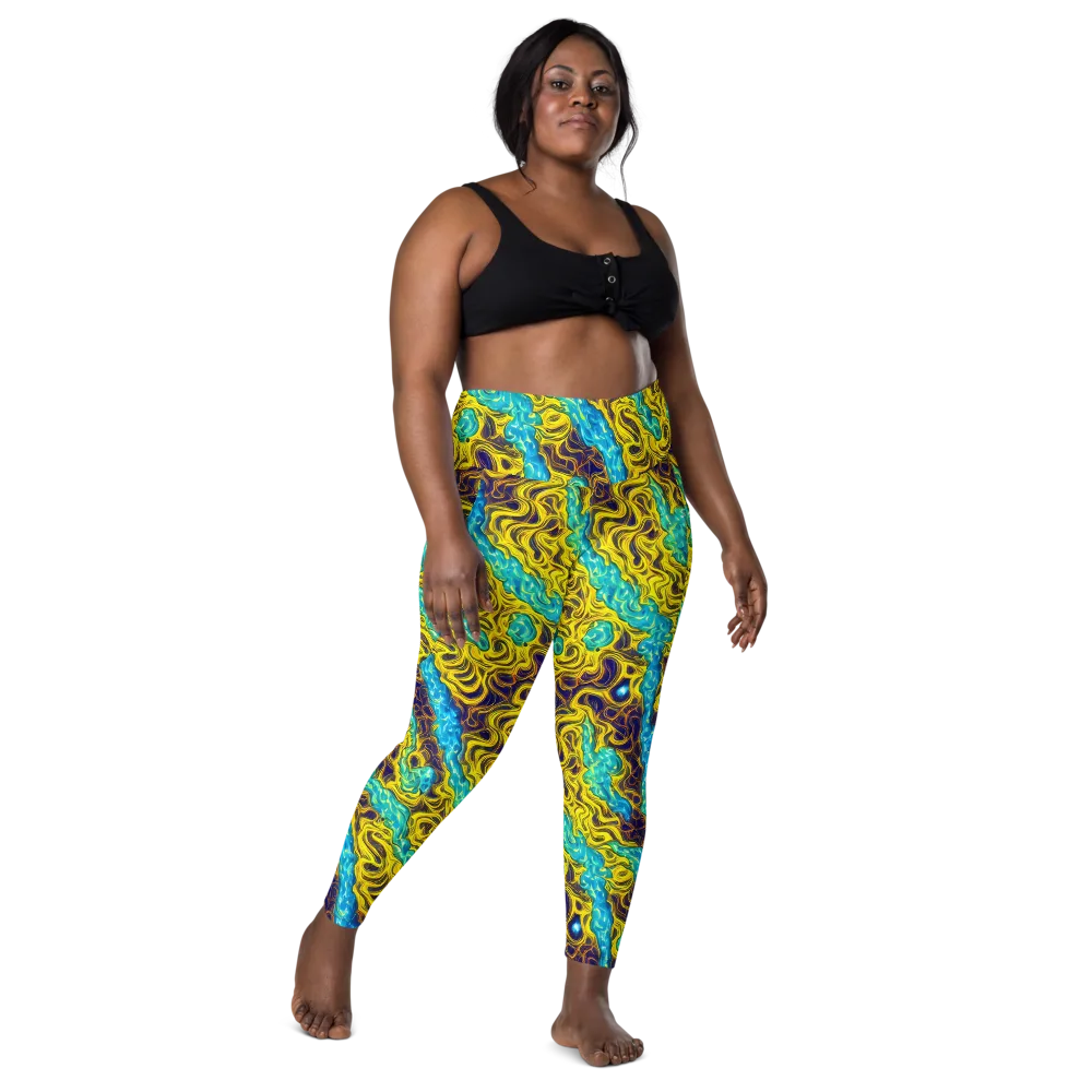 Liquid Gold Rush on Leggings with Pockets — Front