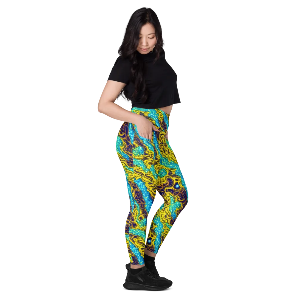 Liquid Gold Rush on Leggings with Pockets — Right