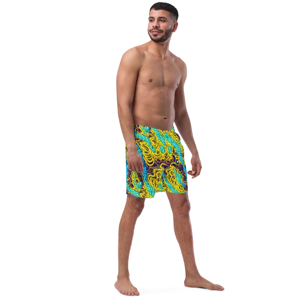 Liquid Gold Rush on Swim Trunks — Right Front