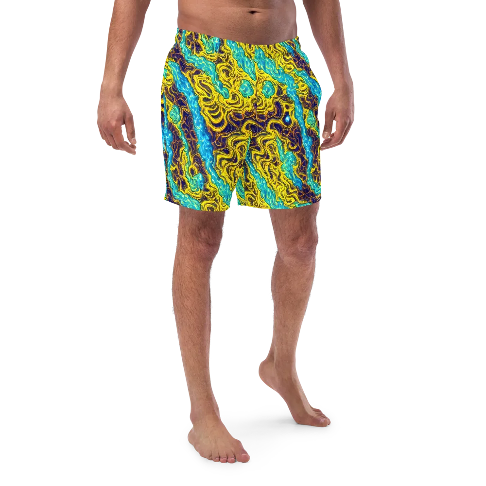 Liquid Gold Rush on Swim Trunks — Front