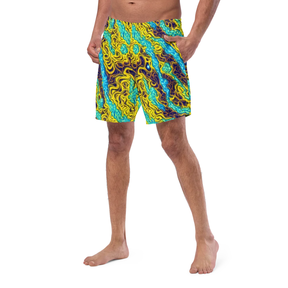 Liquid Gold Rush on Swim Trunks — Left Front