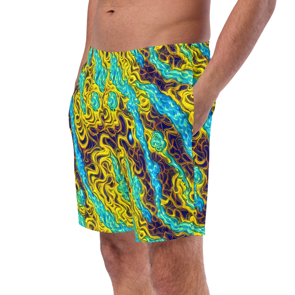 Liquid Gold Rush on Swim Trunks — Left Front