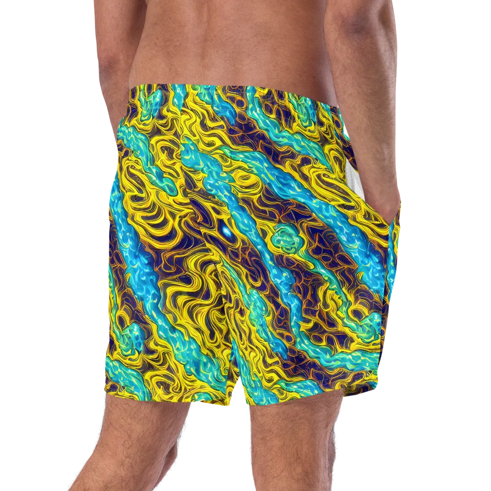Liquid Gold Rush on Swim Trunks — Right Back