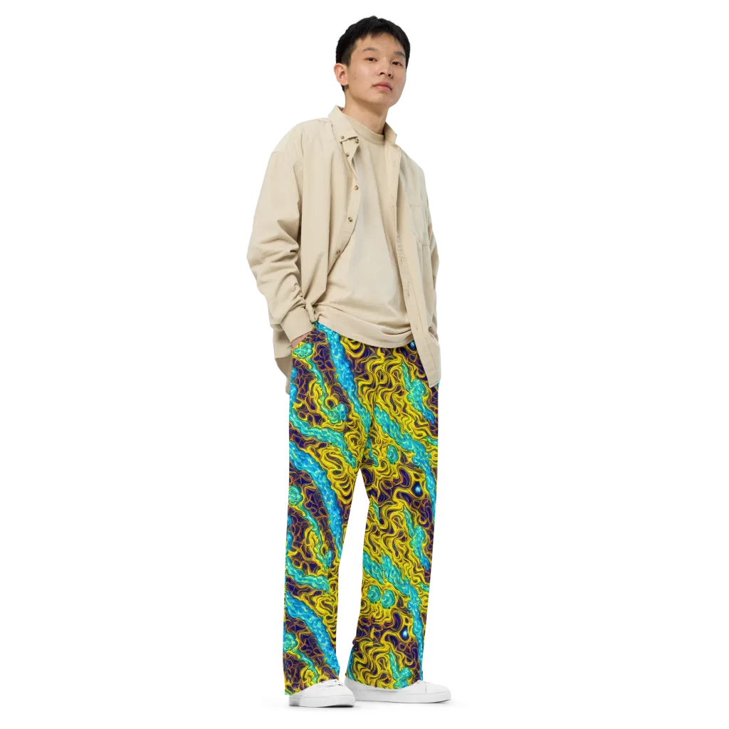 Liquid Gold Rush on Wide-Leg Pants — Right Front