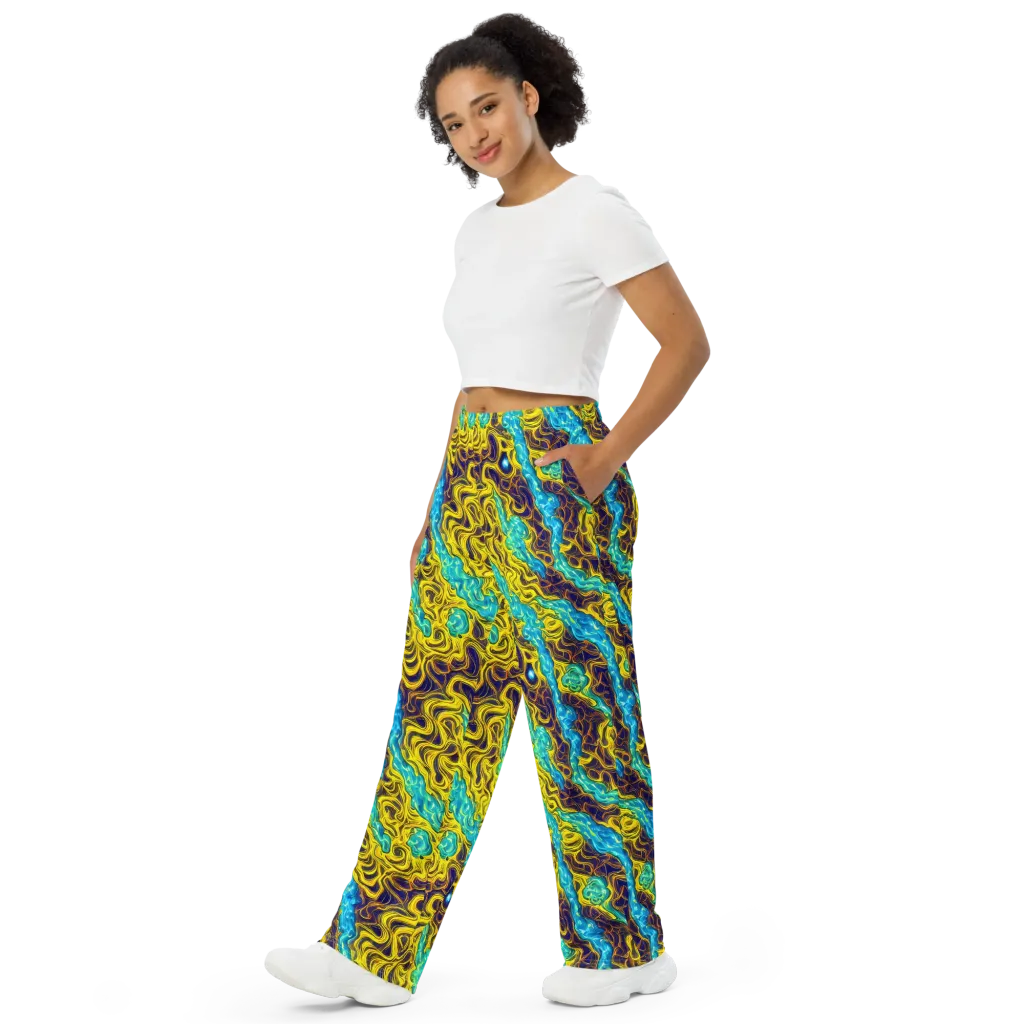 Liquid Gold Rush on Wide-Leg Pants — Left Front