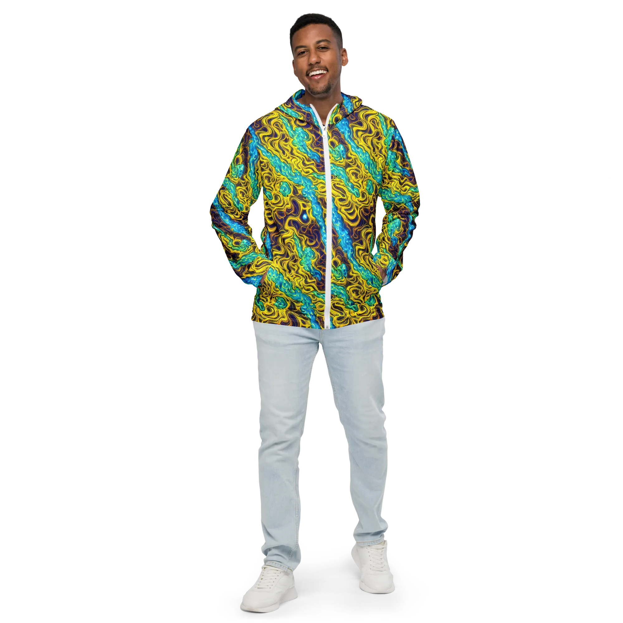 Liquid Gold Rush on Men's Windbreaker — Front
