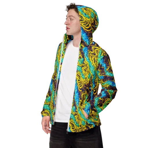 Liquid Gold Rush on a Men's Windbreaker