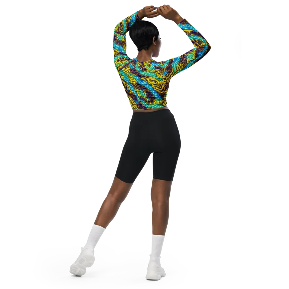 Liquid Gold Rush on Long Sleeve Crop Top — Back
