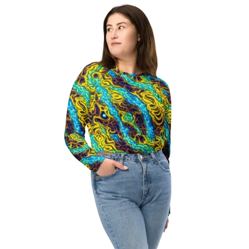 Liquid Gold Rush on a Long Sleeve Crop Top