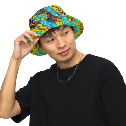 Liquid Gold Rush on a Reversible Bucket Hat
