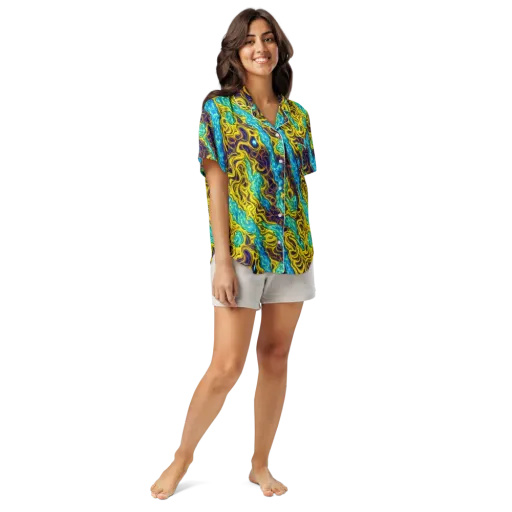 Liquid Gold Rush on a Women's Short Sleeve Pajama Top