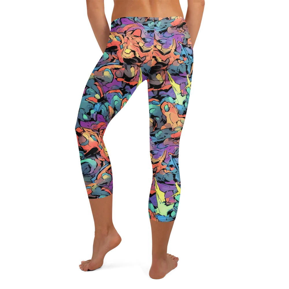 Prismatic Crush on Capri Leggings — Back