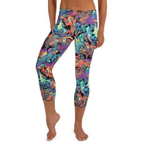 Prismatic Crush on a Capri Leggings
