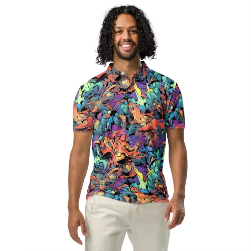 Prismatic Crush on a Men's Slim Fit Polo Shirt