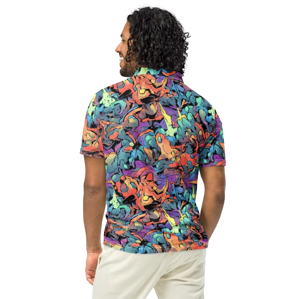 Prismatic Crush on Men's Slim Fit Polo Shirt — Back