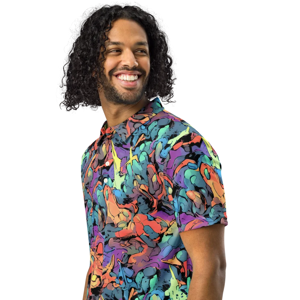 Prismatic Crush on Men's Slim Fit Polo Shirt — Left Front