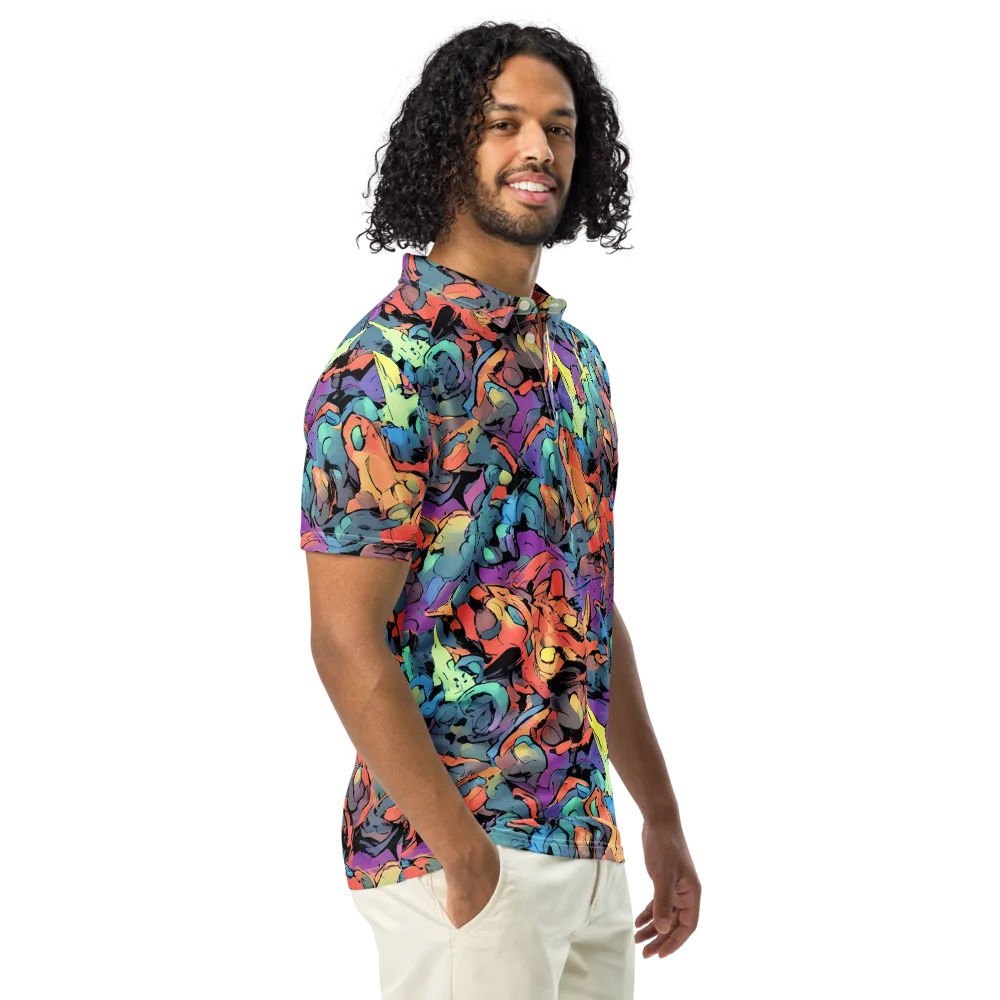 Prismatic Crush on Men's Slim Fit Polo Shirt — Right Front