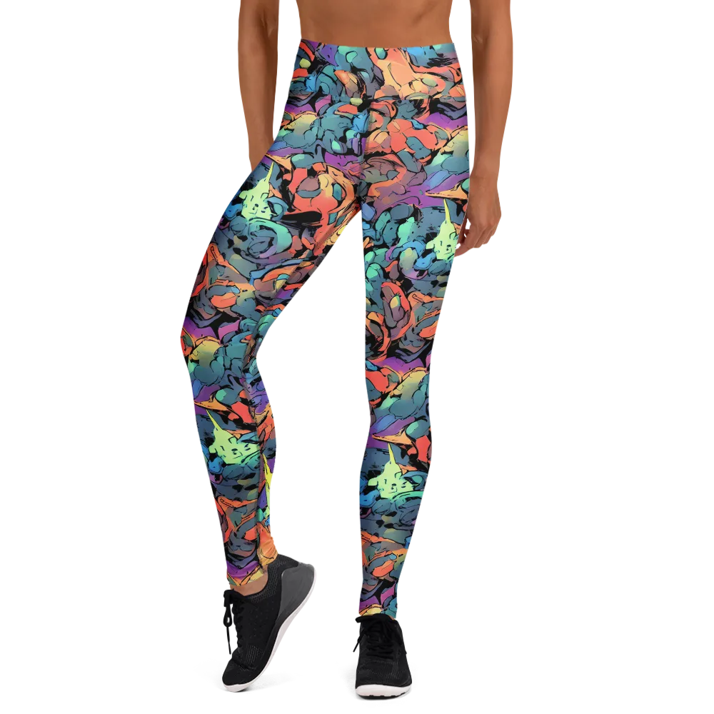 Prismatic Crush on Yoga Leggings — Front