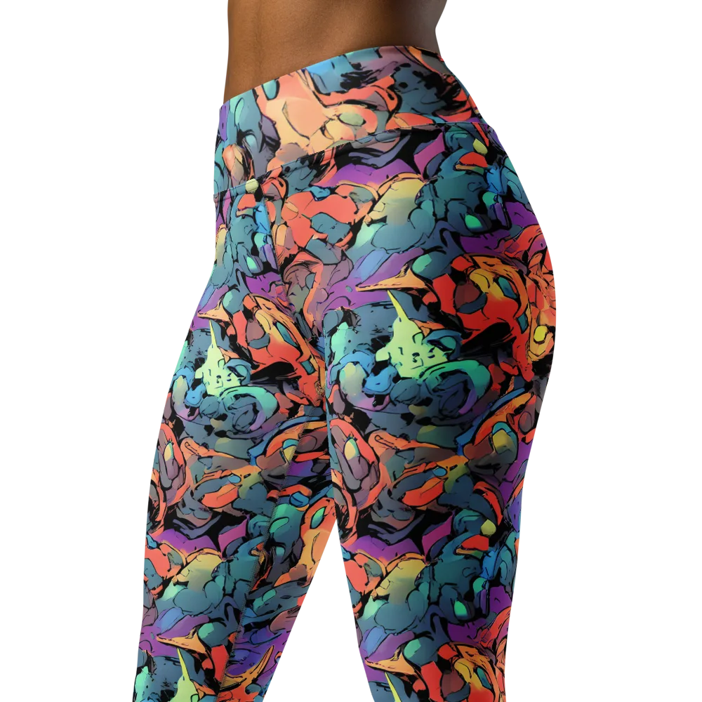 Prismatic Crush on Yoga Leggings — Left Front