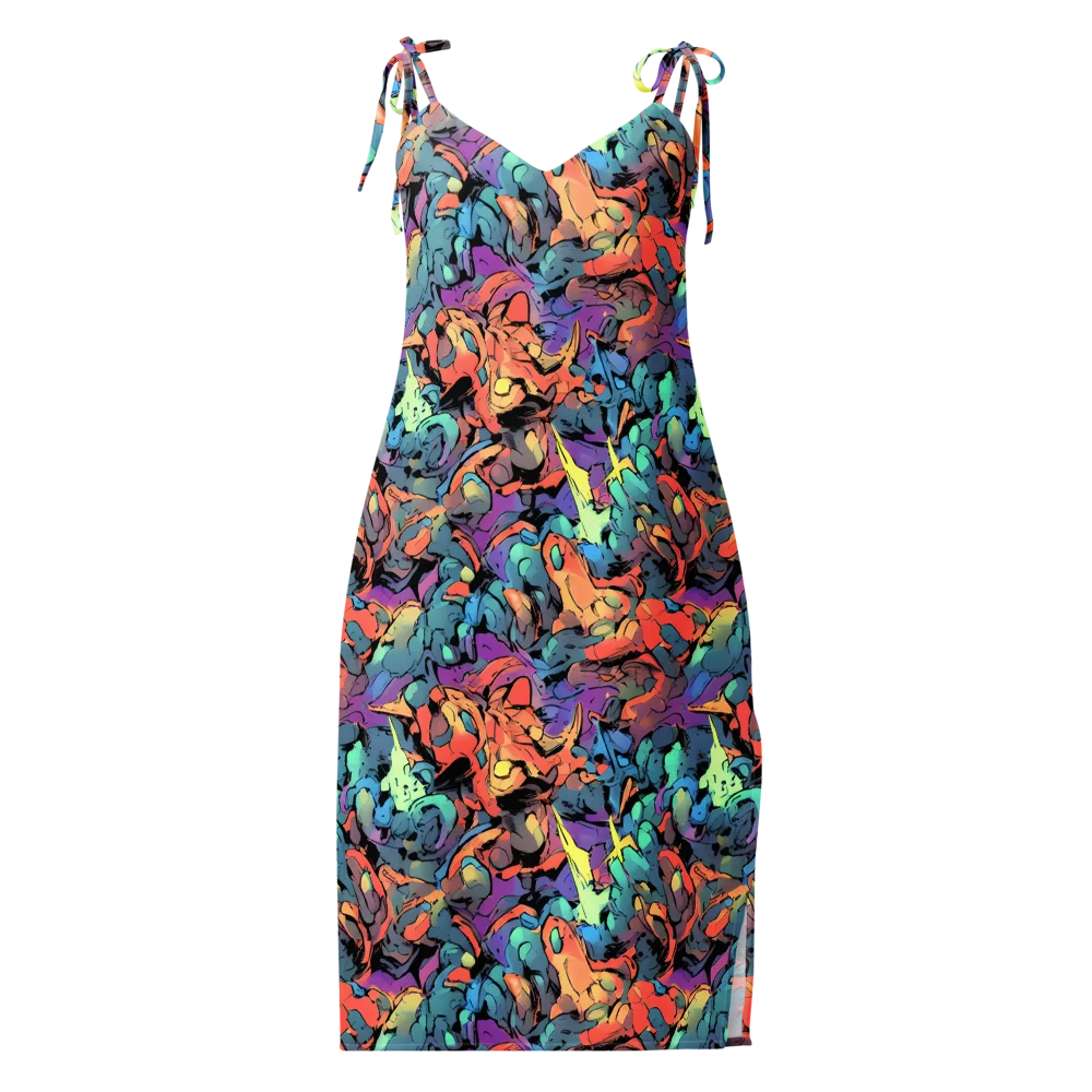 Prismatic Crush on Slip Dress — Front