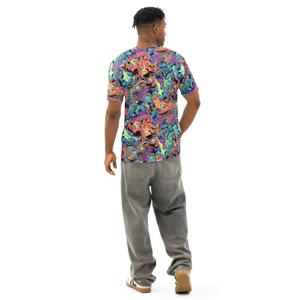 Prismatic Crush on Men's Cotton Crew Neck T-Shirt — Back
