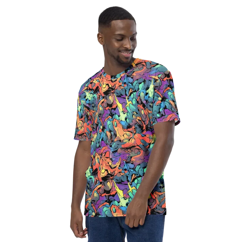 Prismatic Crush on Men's Crew Neck T-Shirt — Left