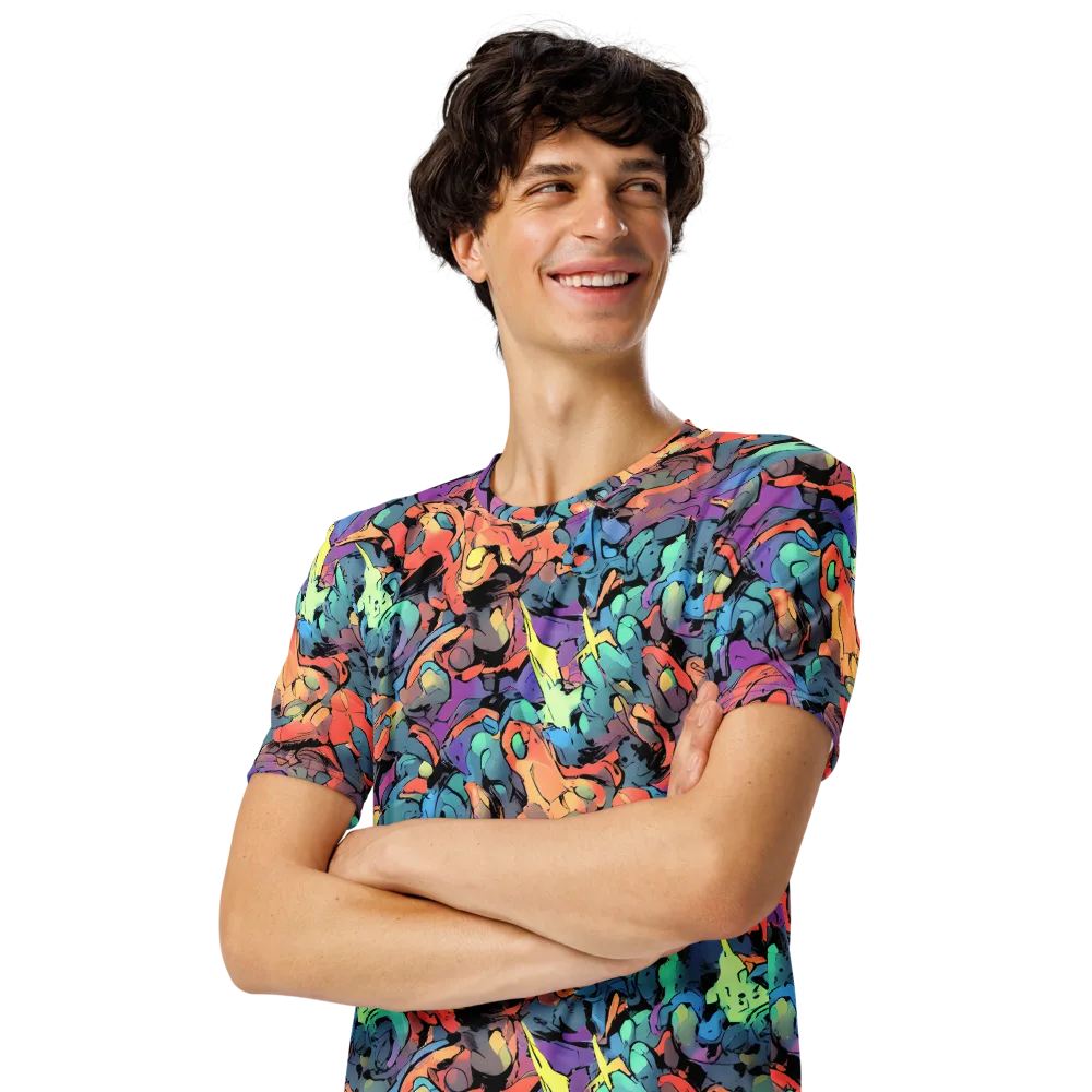 Prismatic Crush on Men's Crew Neck T-Shirt — Left Front