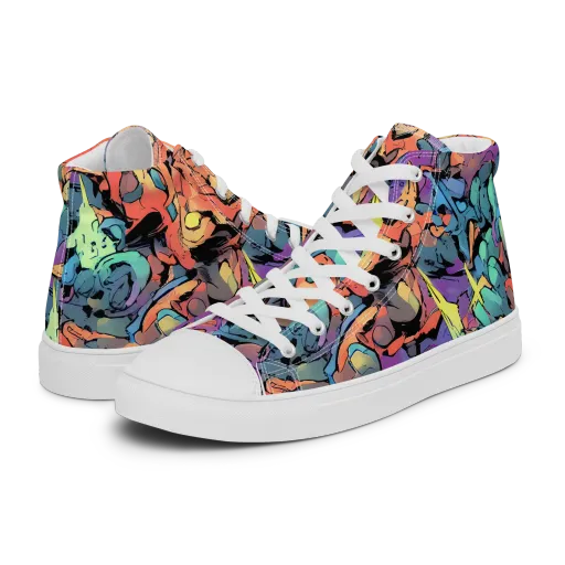 Prismatic Crush on a Men's High Top Canvas Shoes