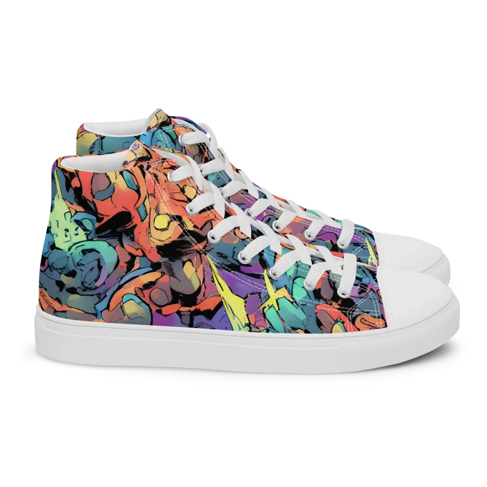 Prismatic Crush on Women's High Top Canvas Shoes — Right