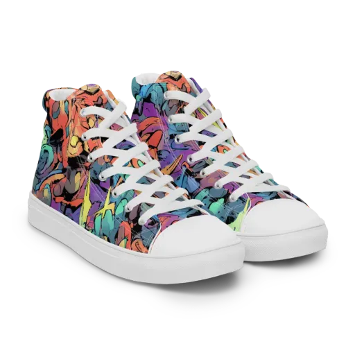 Prismatic Crush on a Women's High Top Canvas Shoes