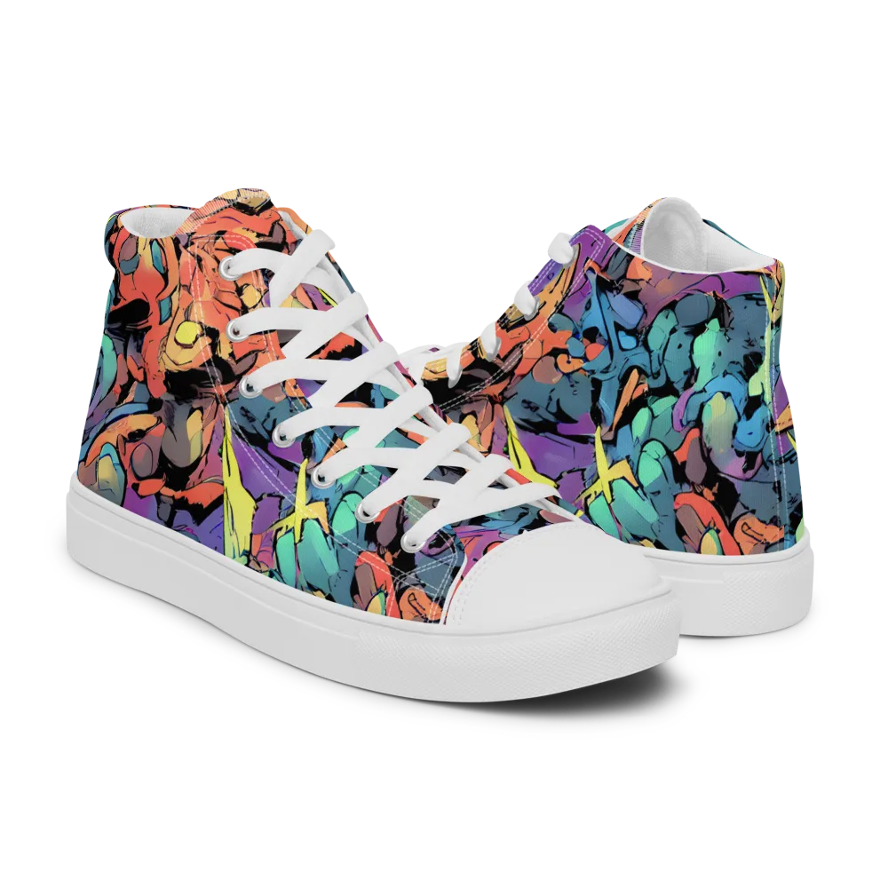 Prismatic Crush on Women's High Top Canvas Shoes — Right