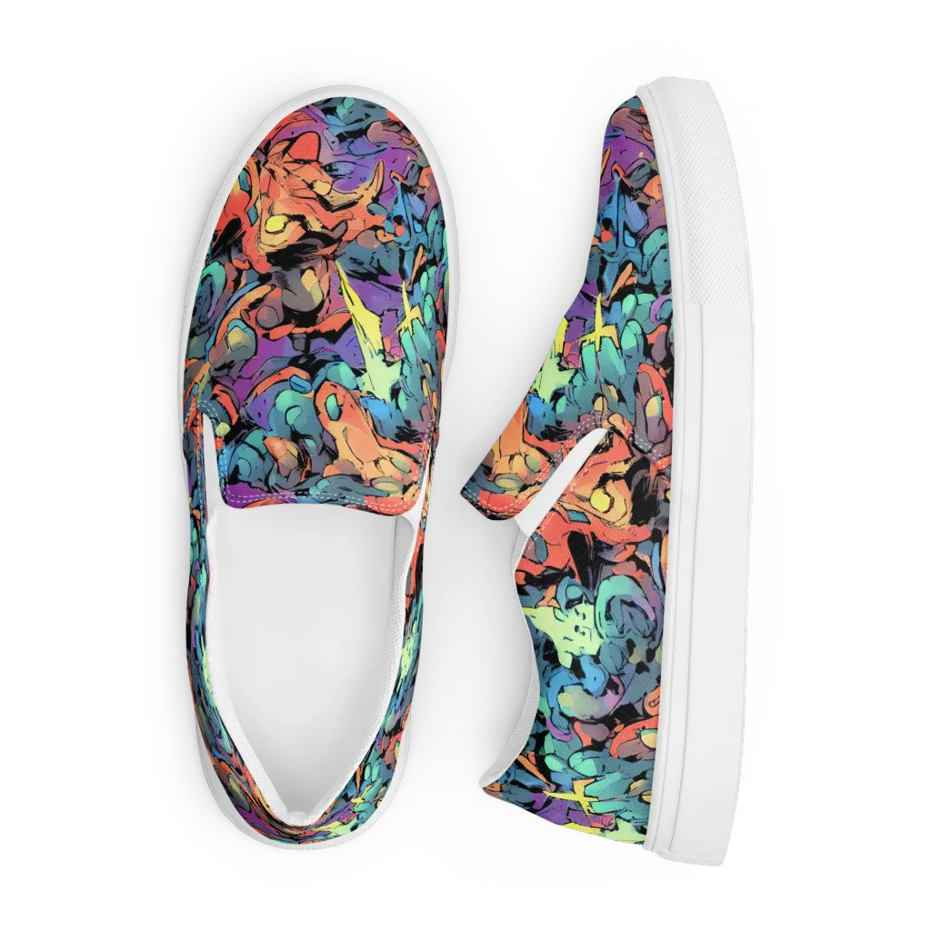 Prismatic Crush on Men's Slip-On Canvas Shoes — Front