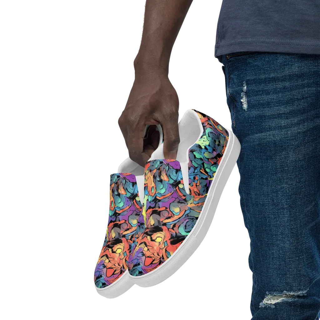 Prismatic Crush on Men's Slip-On Canvas Shoes — Left Front