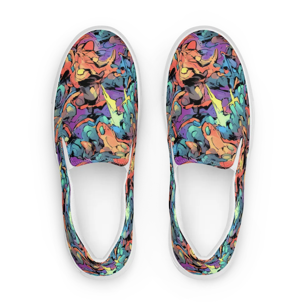 Prismatic Crush on Women's Slip-On Canvas Shoes — Front