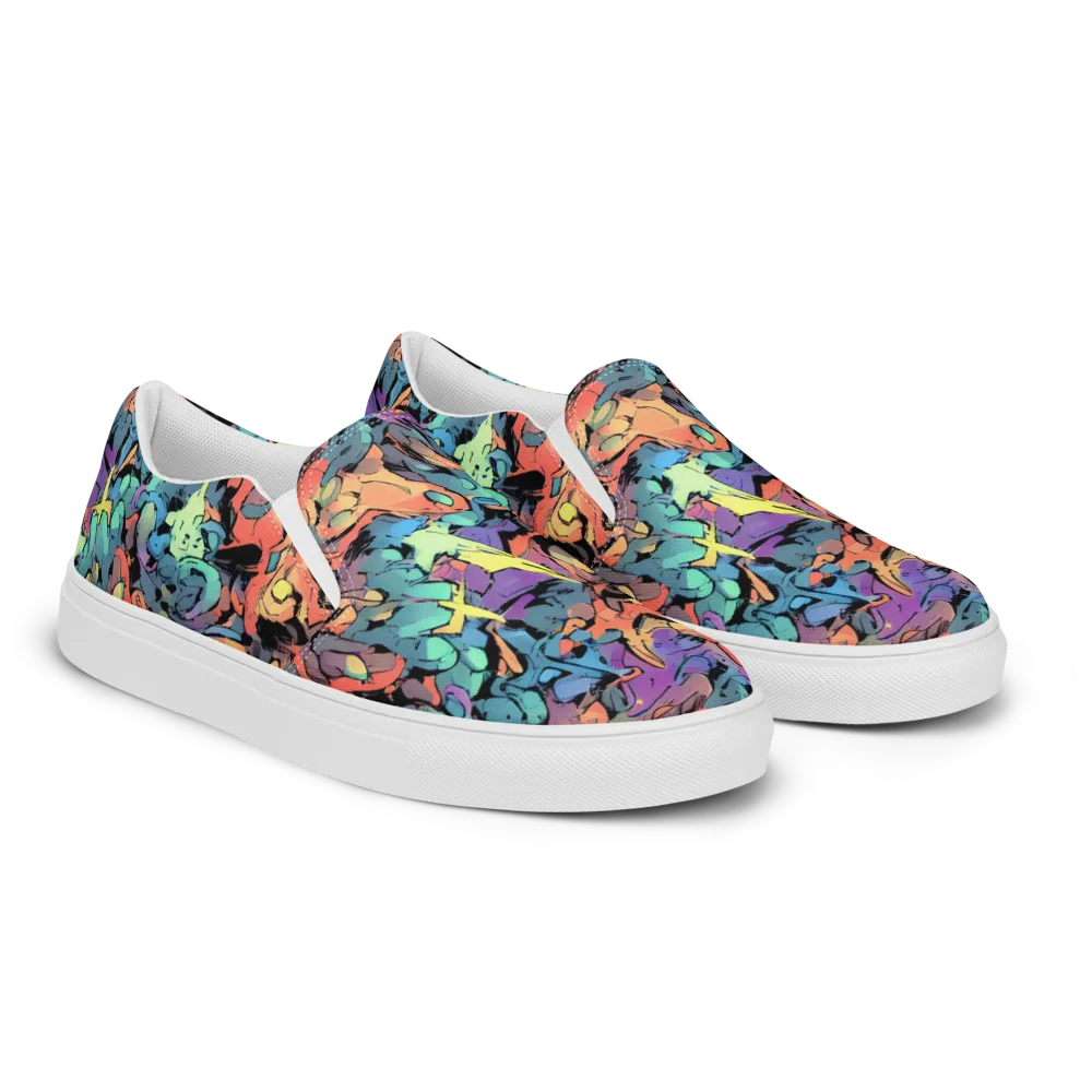 Prismatic Crush on Women's Slip-On Canvas Shoes — Right Front
