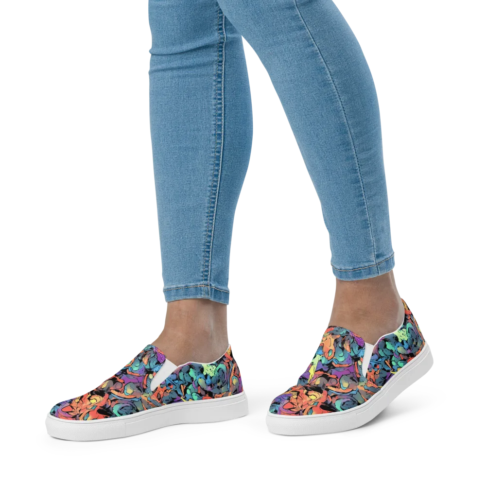 Prismatic Crush on Women's Slip-On Canvas Shoes — Front