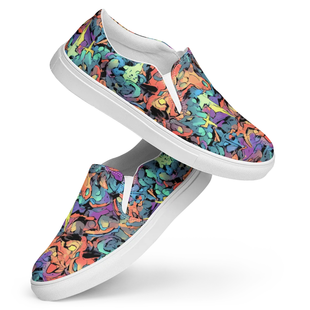 Prismatic Crush on Women's Slip-On Canvas Shoes — Front