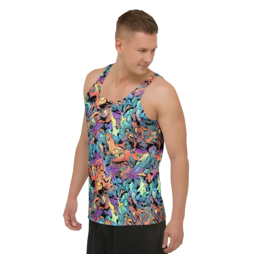 Prismatic Crush on a Men's Tank Top