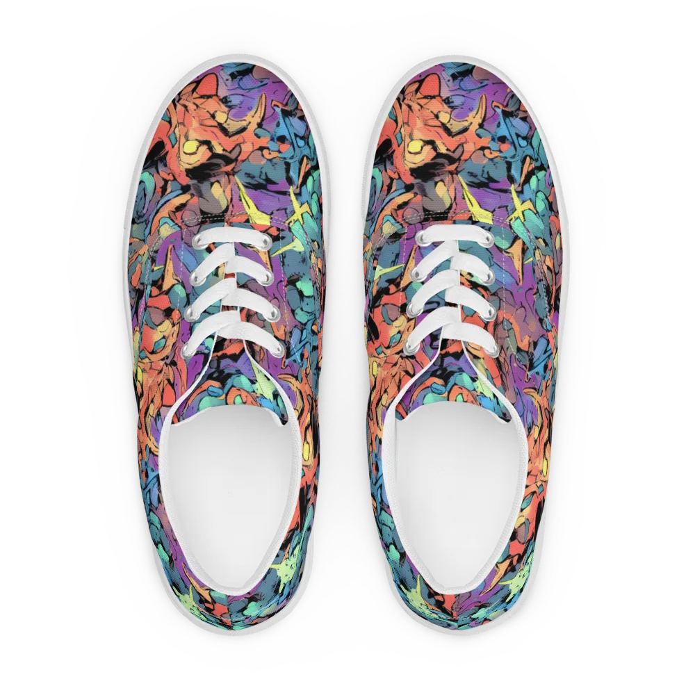 Prismatic Crush on Men's Lace-Up Canvas Shoes — Front