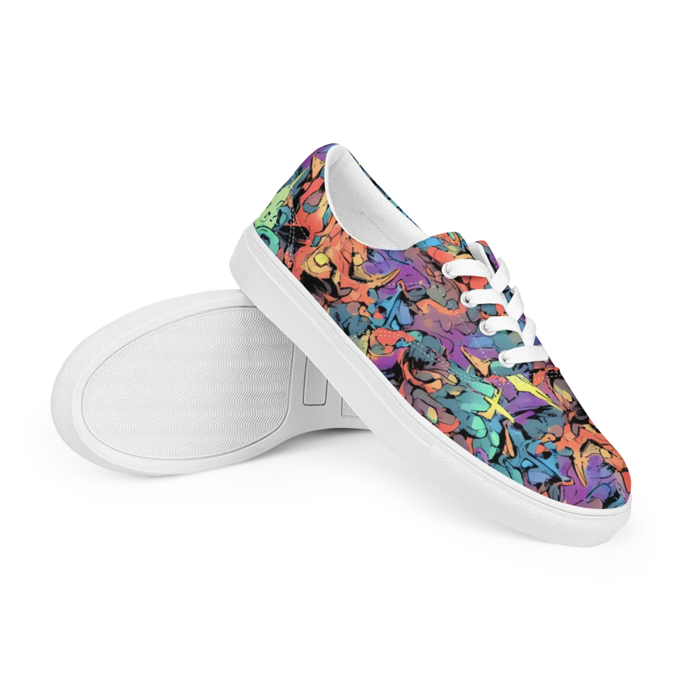 Prismatic Crush on Men's Lace-Up Canvas Shoes — Right Front