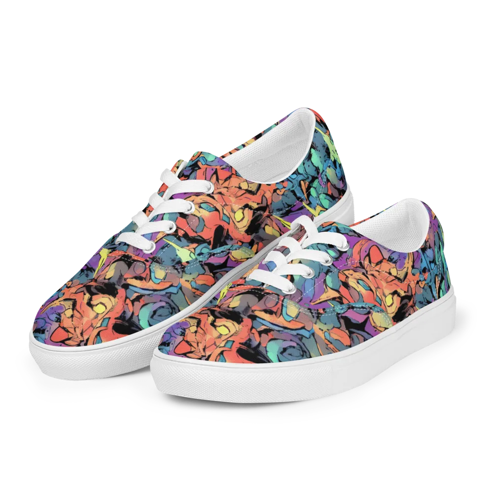 Prismatic Crush on Men's Lace-Up Canvas Shoes — Left Front