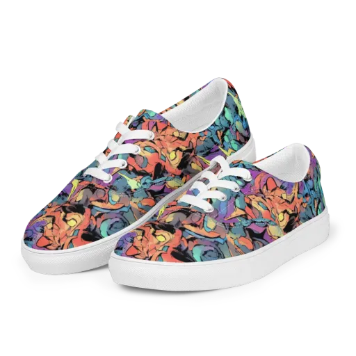 Prismatic Crush on a Men's Lace-Up Canvas Shoes