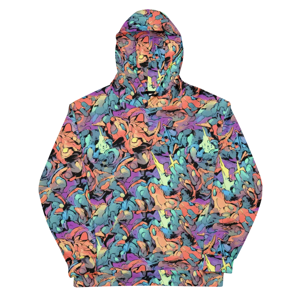Prismatic Crush on Cotton Hoodie — Front