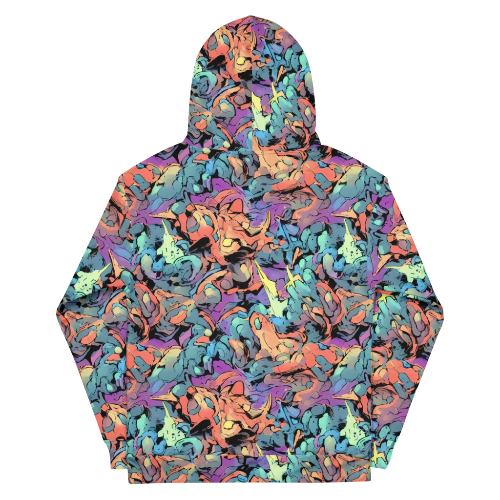 Prismatic Crush on Cotton Hoodie — Back