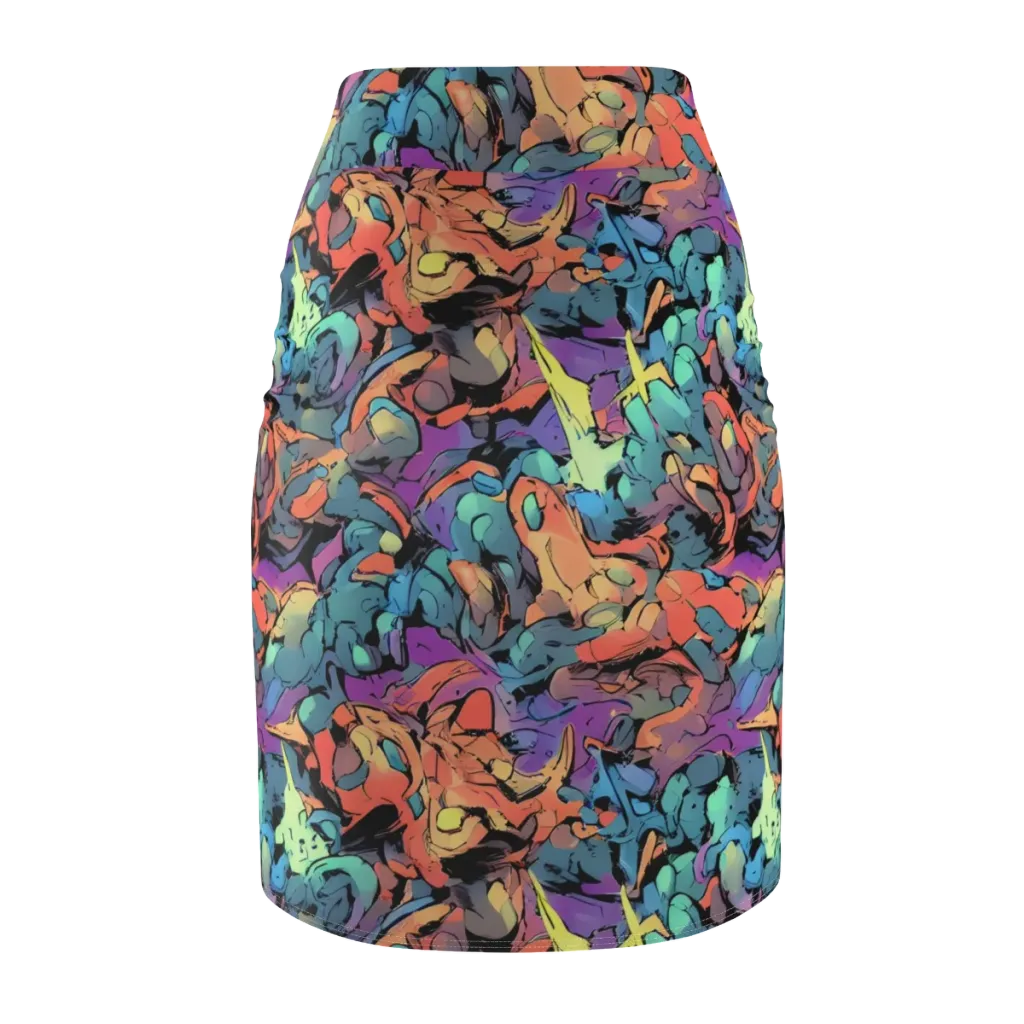 Prismatic Crush on Pencil Skirt — Back